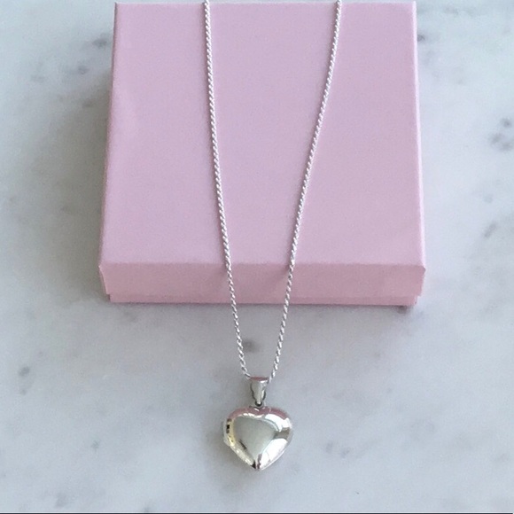 Sterling Silver Puffed Heart Locket Necklace - Picture 3 of 16